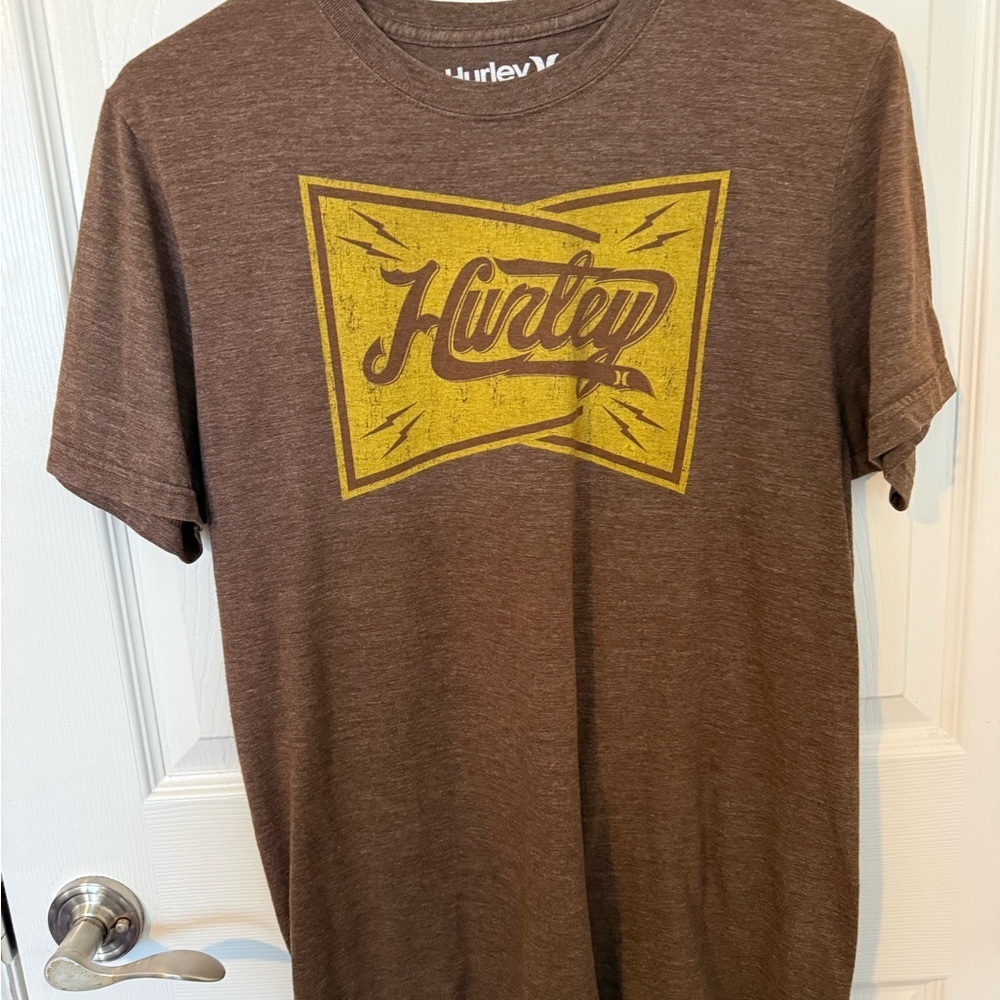 Hurley Brown and Yellow Graphic Tee